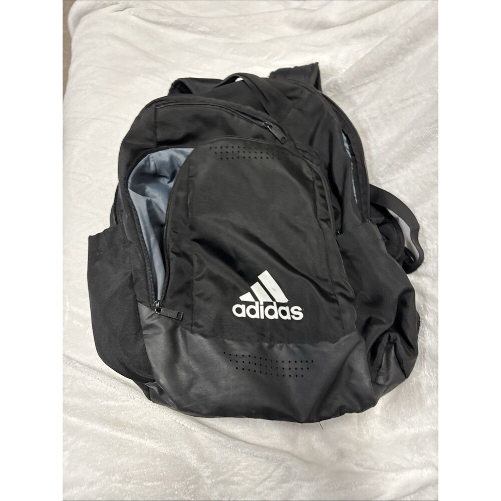 adidas Defender Team Sports Backpack BOOKBAG BLACK WHITE 11" x 8.5" x 19.5"